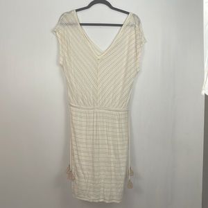 Rachel Ashwell Cream Gold Metallic Dress